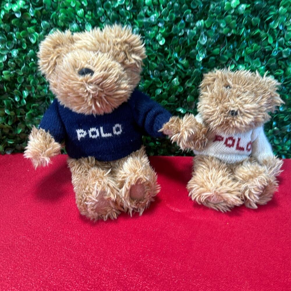 Vtg 2002 Polo Ralph Lauren Bears That Care Plush Set Teddy Bear Sweater Lot